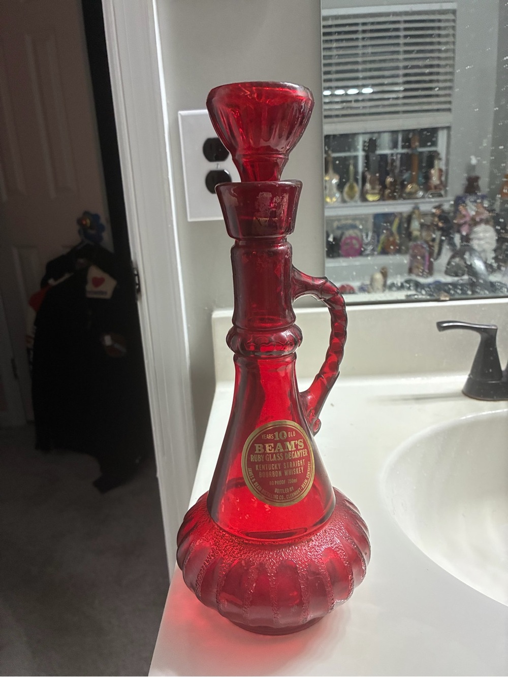 Vintage Jim Beam I Dream Of Jeannie Red Glass Decanter